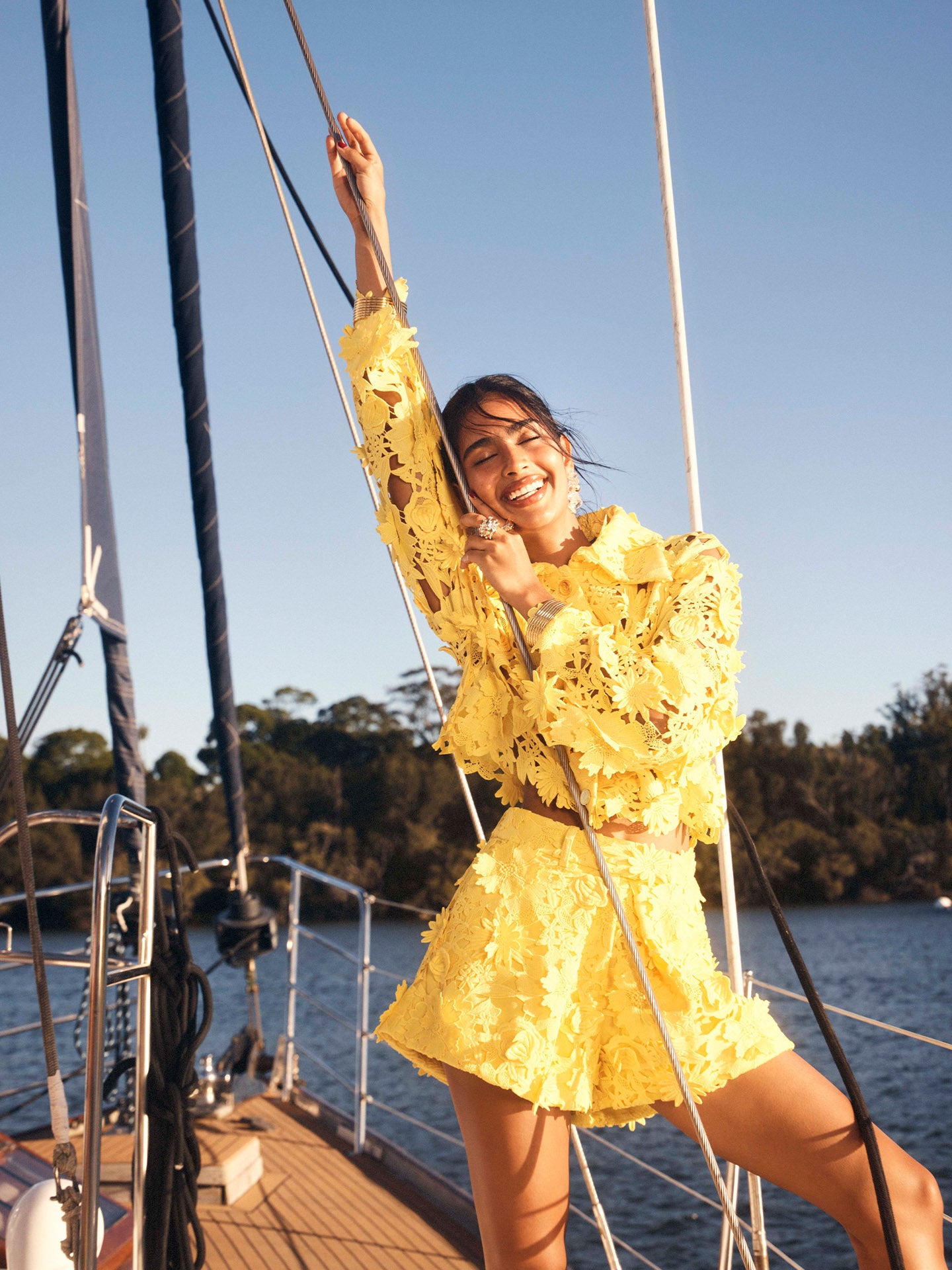 Katrina Butterfly Sleeve Midi Dress - Lemon Vine Print in Ebony LEO LIN Katrina Butterfly Sleeve Midi Dress - Lemon Vine Print in Ebony LEO LIN