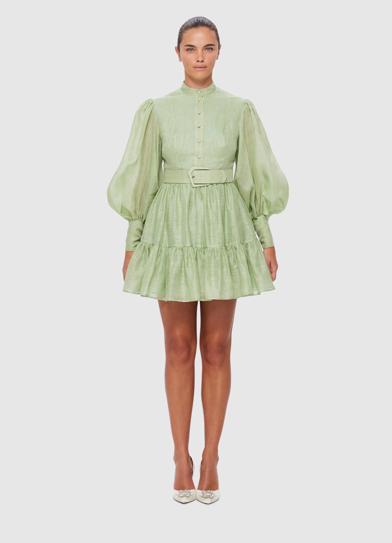Aliyah Lace Butterfly Sleeve Midi Dress - Olive by LEO LIN Online, THE  ICONIC