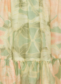 Alexandra Mini Dress - Orient Print in Evergreen