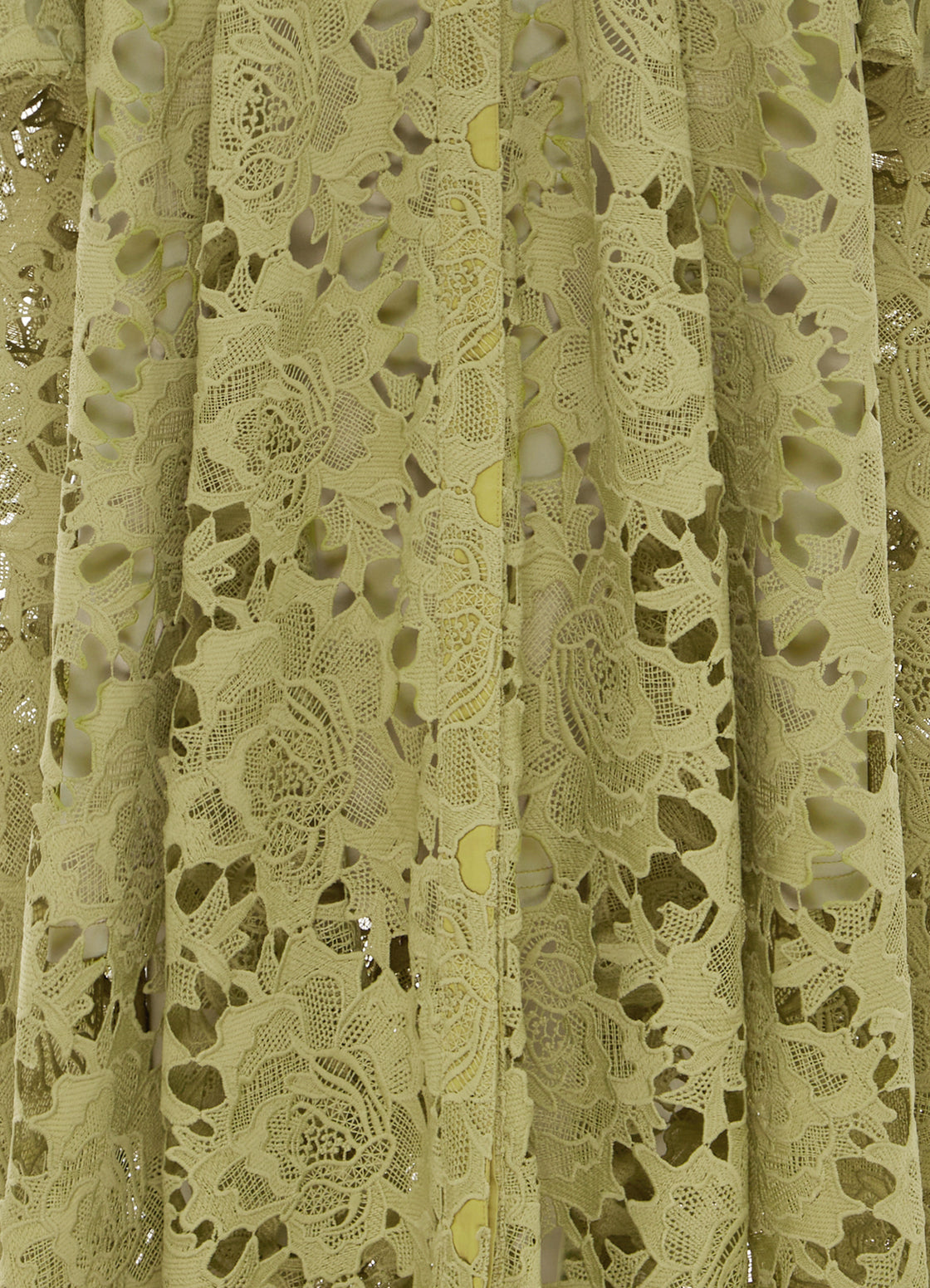 Exclusive Leo Lin Aliyah Lace Butterfly Sleeve Midi Dress in Olive