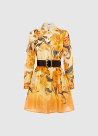 Exclusive Leo Lin Amira Belted Mini Dress in Adorn Print in Royal