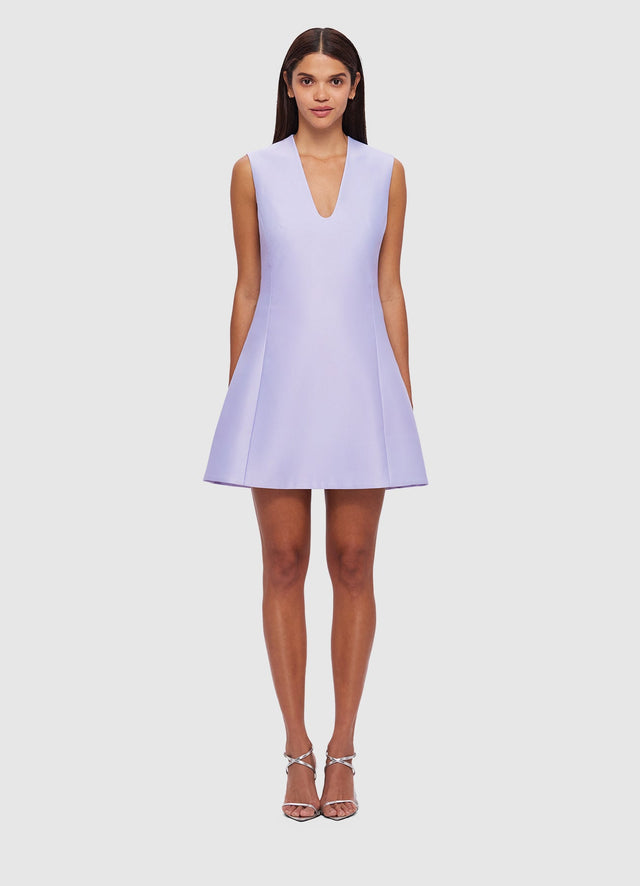 Exclusive Leo Lin Briana V Neck Mini Dress in Lilac