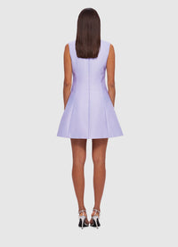 Exclusive Leo Lin Briana V Neck Mini Dress in Lilac