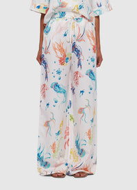 Exclusive Leo Lin Jamie Wide Leg Pants in Twilight Print in White 