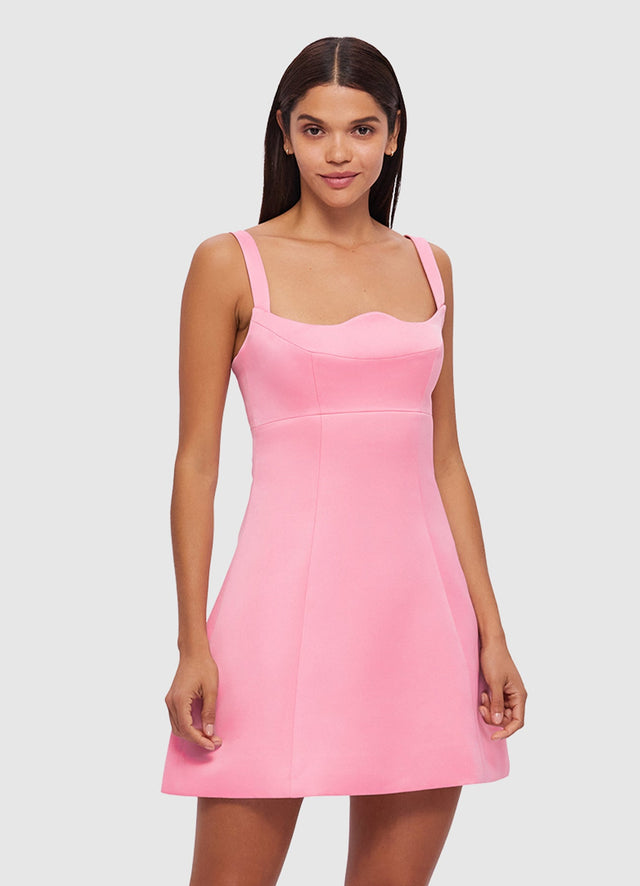 Exclusive Leo Lin Jacinta Mini Dress in Bubblegum