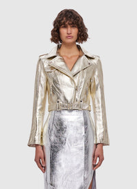 Bowie Leather Jacket - Gold