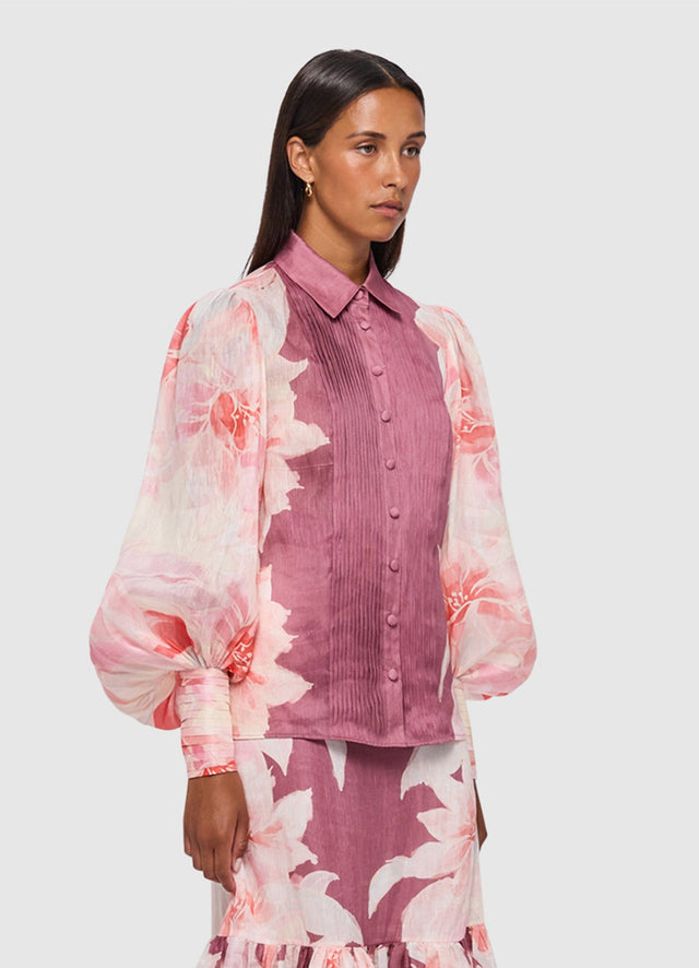 Cambridge Blouse - Orient Print in Hibiscus