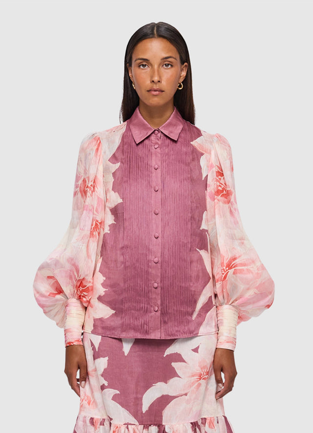 Cambridge Blouse - Orient Print in Hibiscus