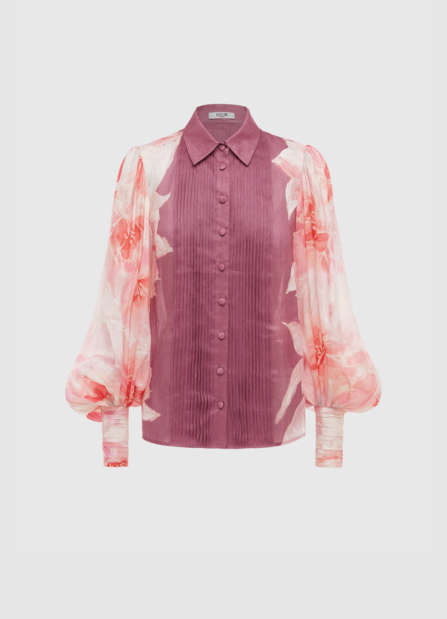 Cambridge Blouse - Orient Print in Hibiscus