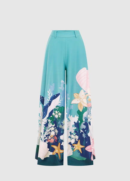 Candied Pants - Neptune Print in Seagrass