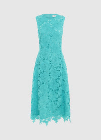 Cleo Lace Sleeveless Midi Dress - Turquoise