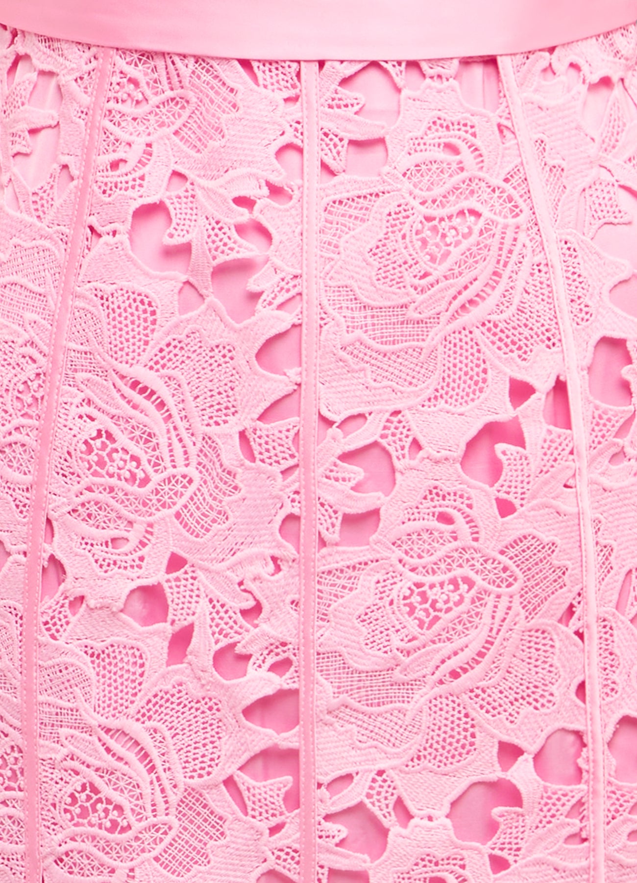 Clover Lace Bustier Ruffle Midi Dress - Candy Pink | LEO LIN