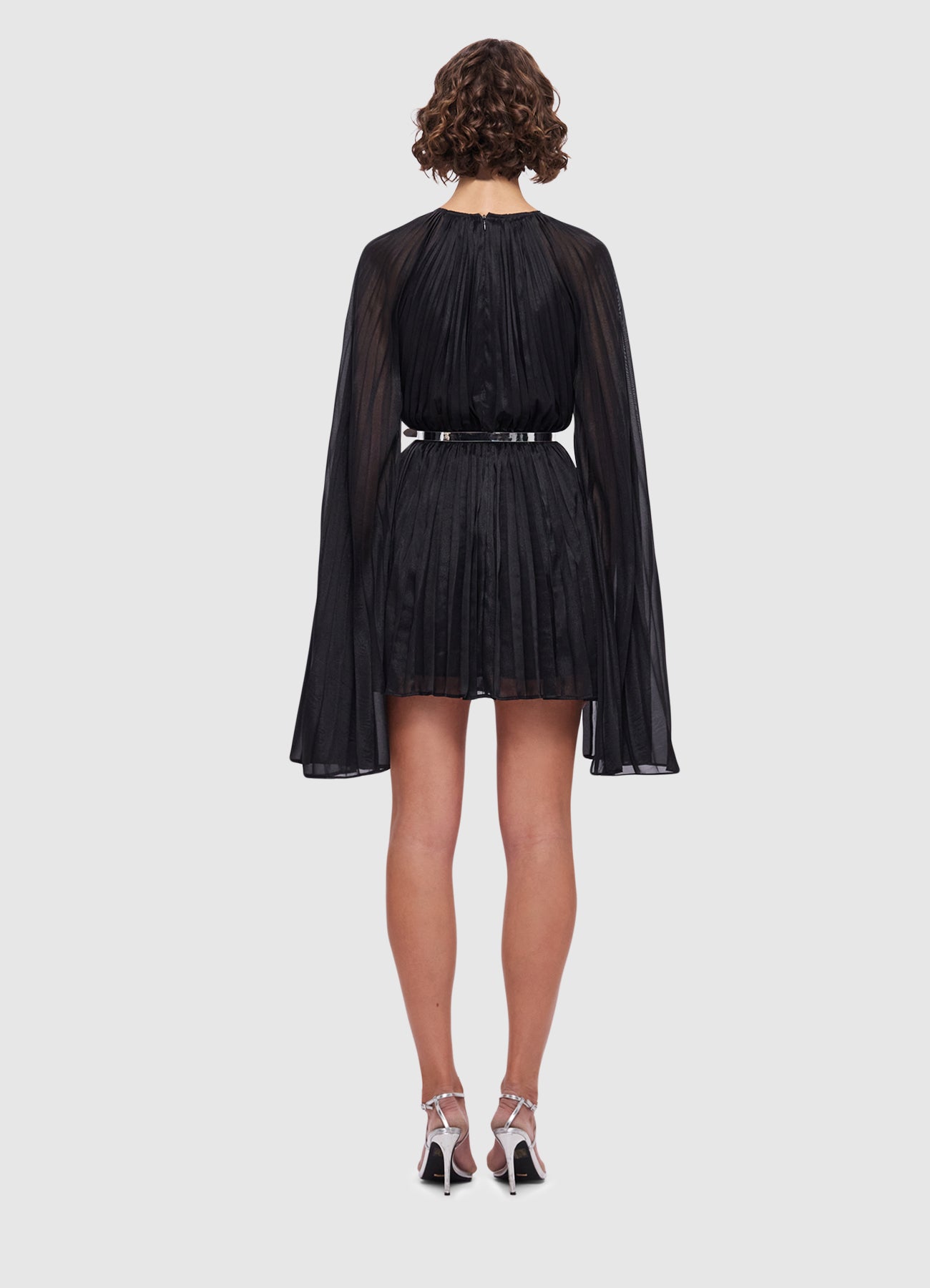 Evelyn Bell Sleeve Mini Dress - Ebony | LEO LIN® Official Website