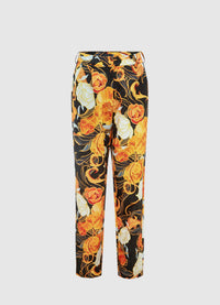 Exclusive Leo Lin Harper Straight Leg Pants in Adorn Print in Royal