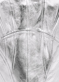 Jett Leather Split Skirt - Metallic