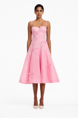 Marisol Bow Midi Dress - Pink Dress Midi