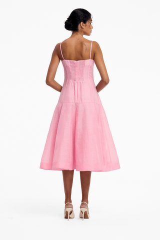 Marisol Bow Midi Dress - Pink Dress Midi