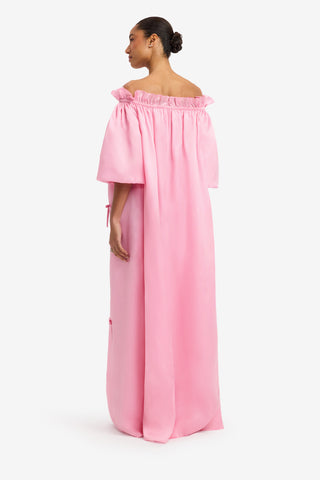 Liana Bow Off Shoulder Maxi Dress - Pink Dress Maxi