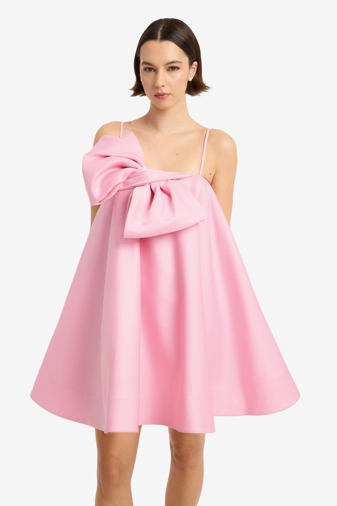 Chelsea Bow Mini Dress - Pink Dress Mini