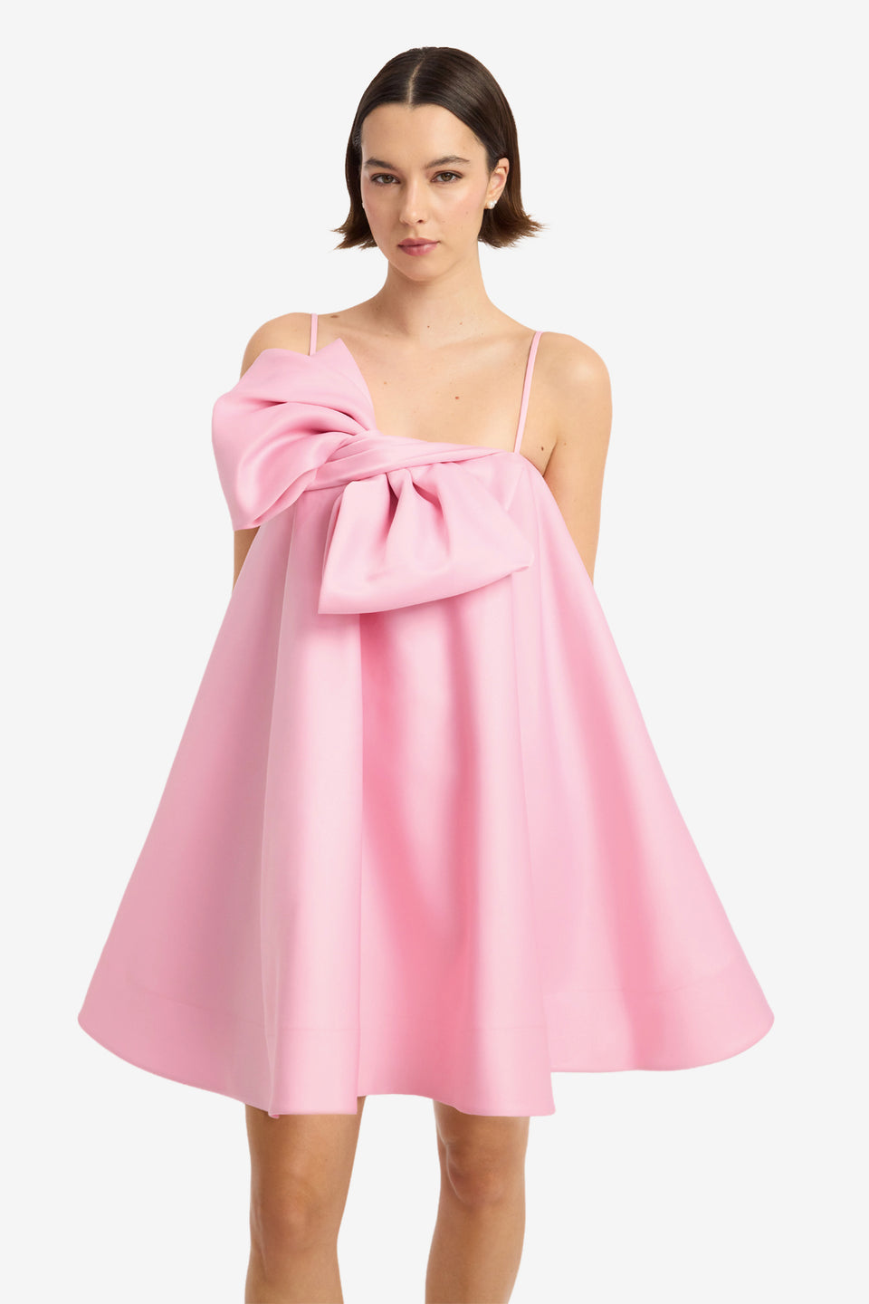 Chelsea Bow Mini Dress - Pink Dress Mini