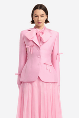 Annika Bow Blazer - Pink Blazer