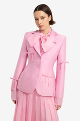 Annika Bow Blazer - Pink Blazer
