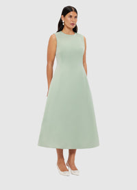 Exclusive Leo Lin Cleo Sleeveless Midi Dress - Sage