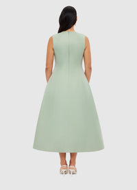 Exclusive Leo Lin Cleo Sleeveless Midi Dress - Sage