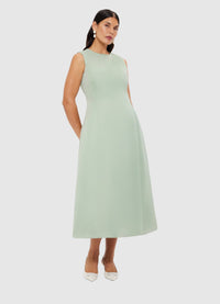 Exclusive Leo Lin Cleo Sleeveless Midi Dress - Sage