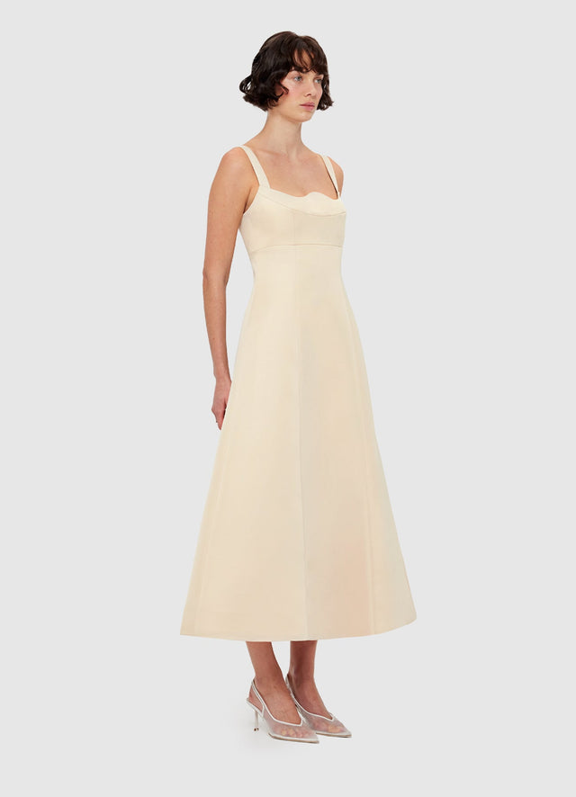 Exclusive Leo Lin Odette Midi Dress - Champagne