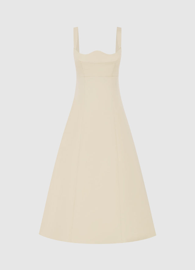 Exclusive Leo Lin Odette Midi Dress - Champagne