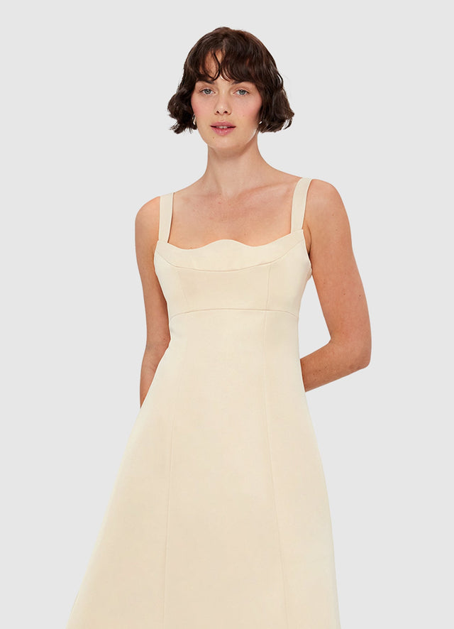 Exclusive Leo Lin Odette Midi Dress - Champagne