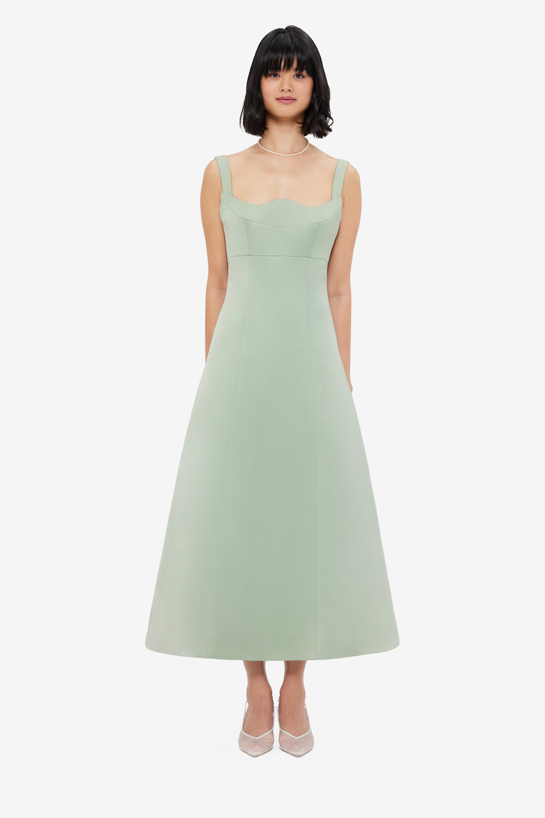 Exclusive LEO LIN Odette Midi Dress - Sage