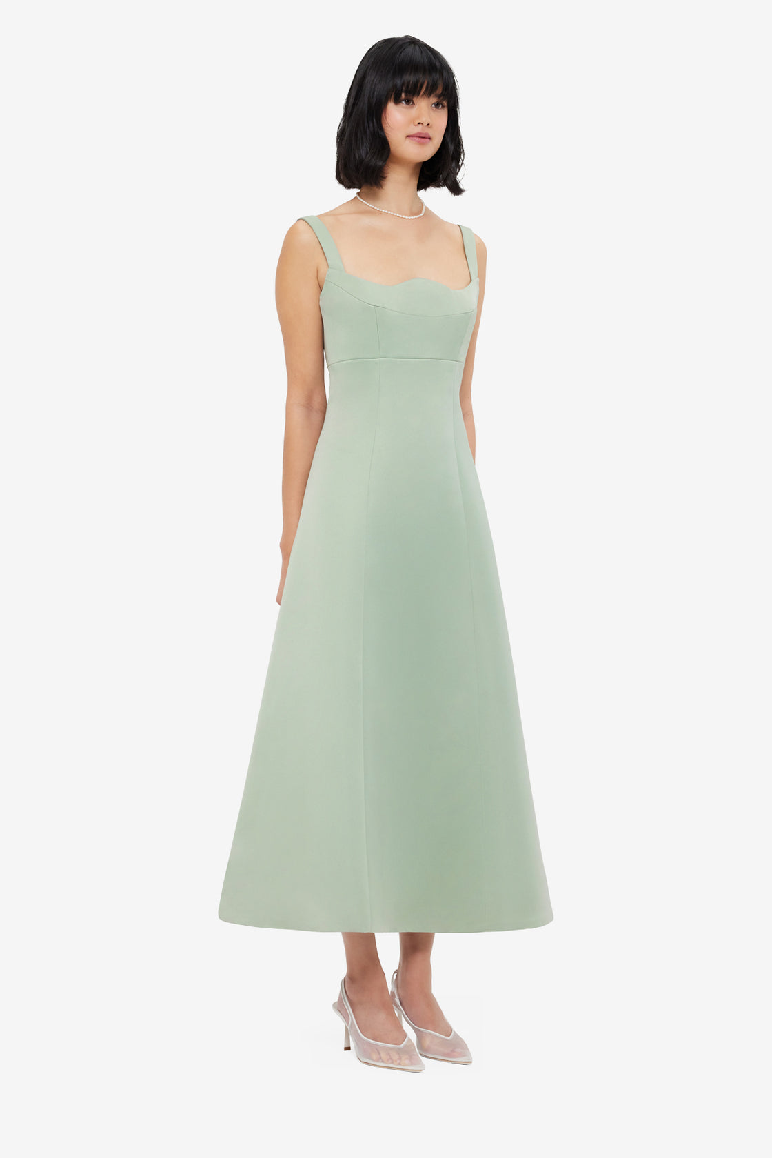 Exclusive LEO LIN Odette Midi Dress - Sage