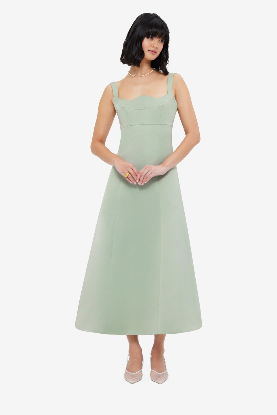 Exclusive LEO LIN Odette Midi Dress - Sage