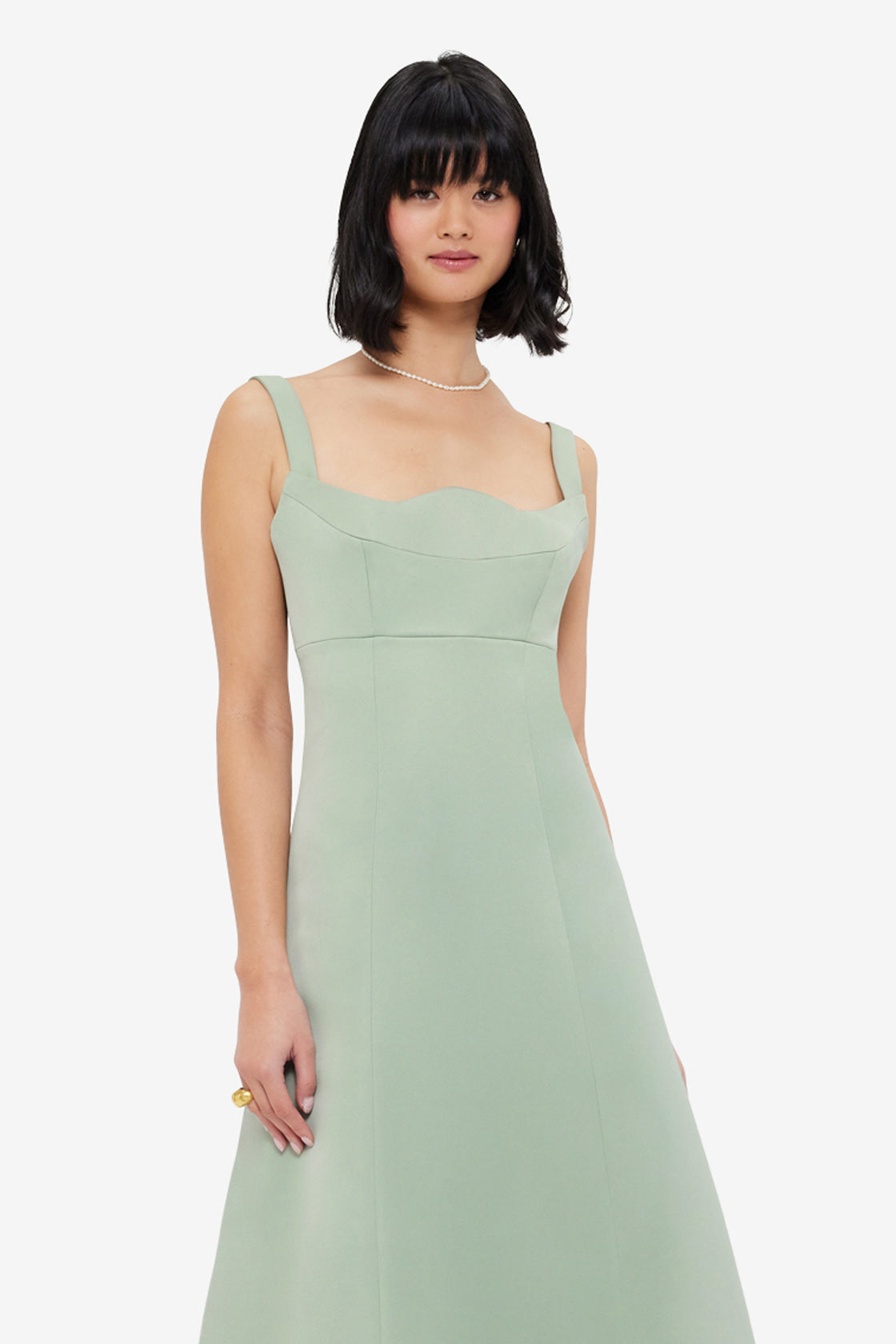 Exclusive LEO LIN Odette Midi Dress - Sage