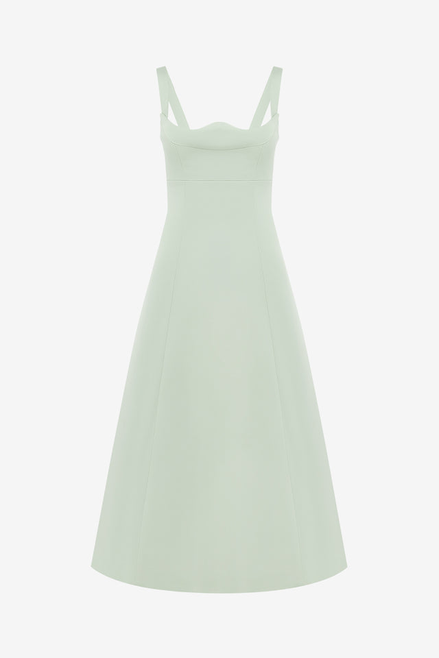 Exclusive LEO LIN Odette Midi Dress - Sage