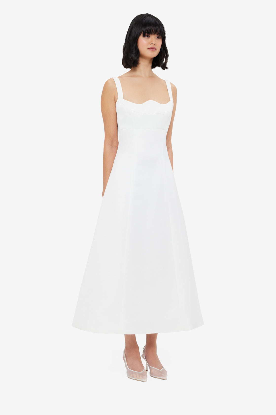 Exclusive LEO LIN Odette Midi Dress - Snow