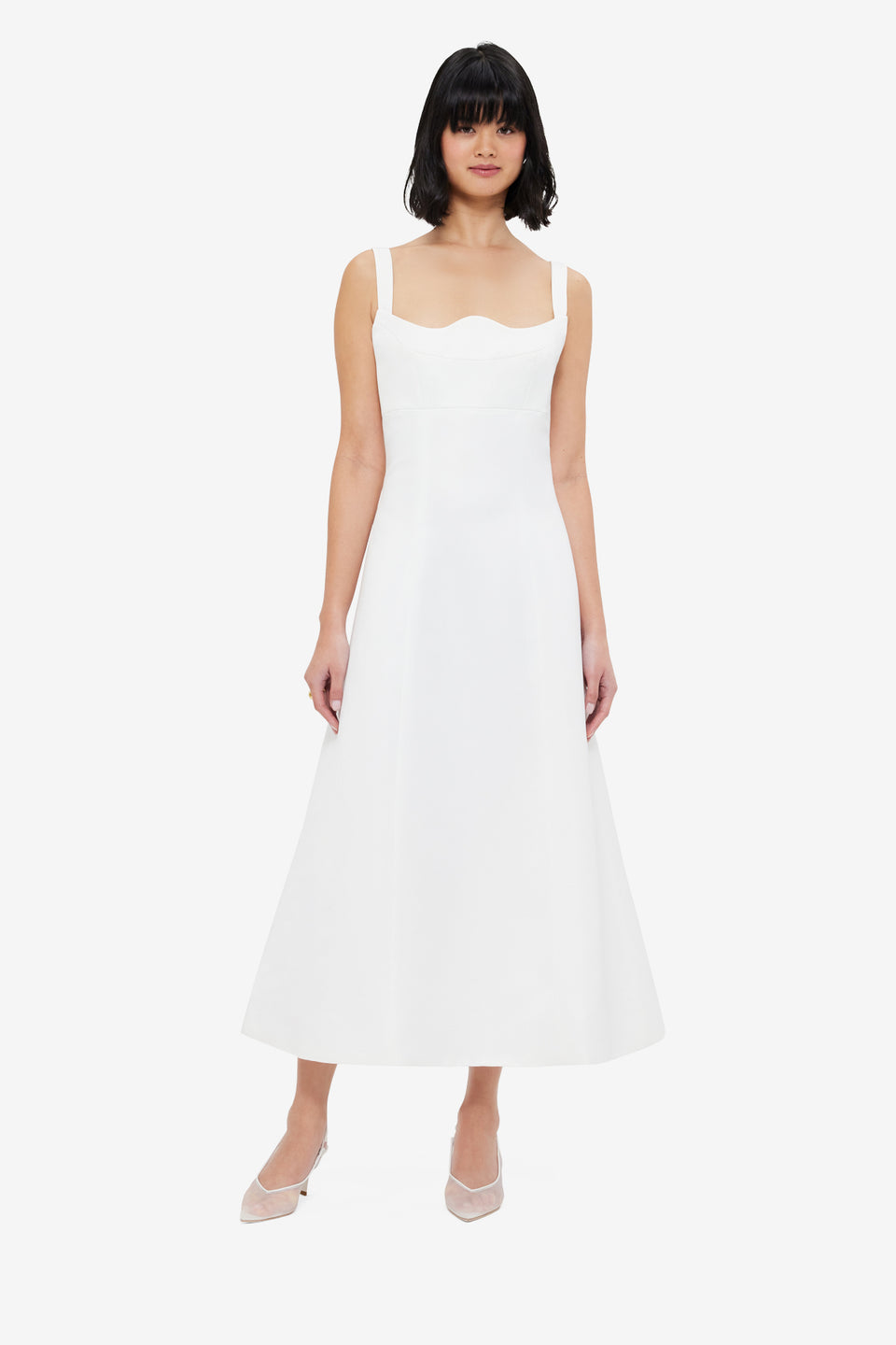 Exclusive LEO LIN Odette Midi Dress - Snow
