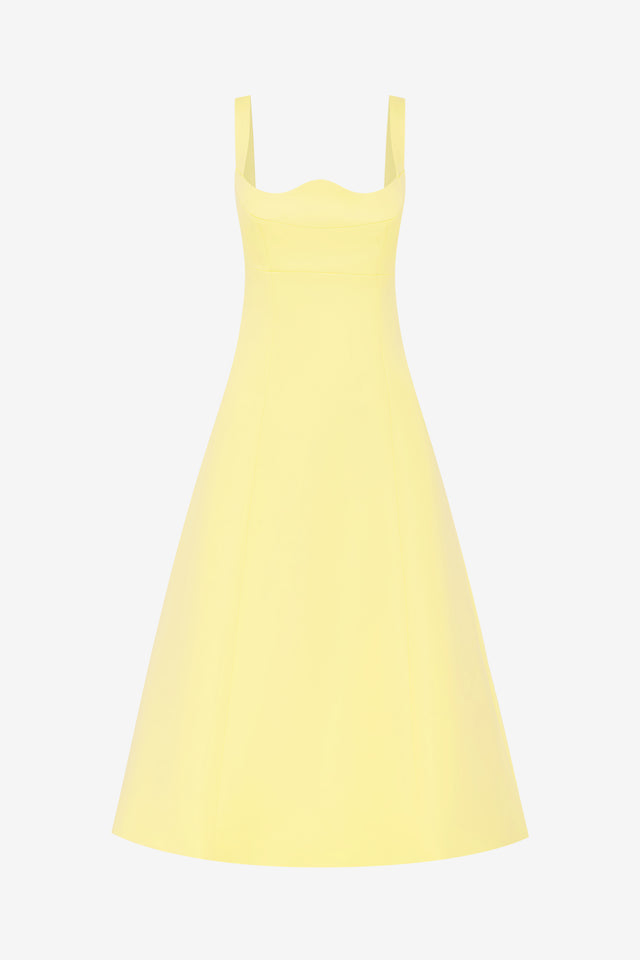 Exclusive LEO LIN Odette Midi Dress - Sorbet Yellow