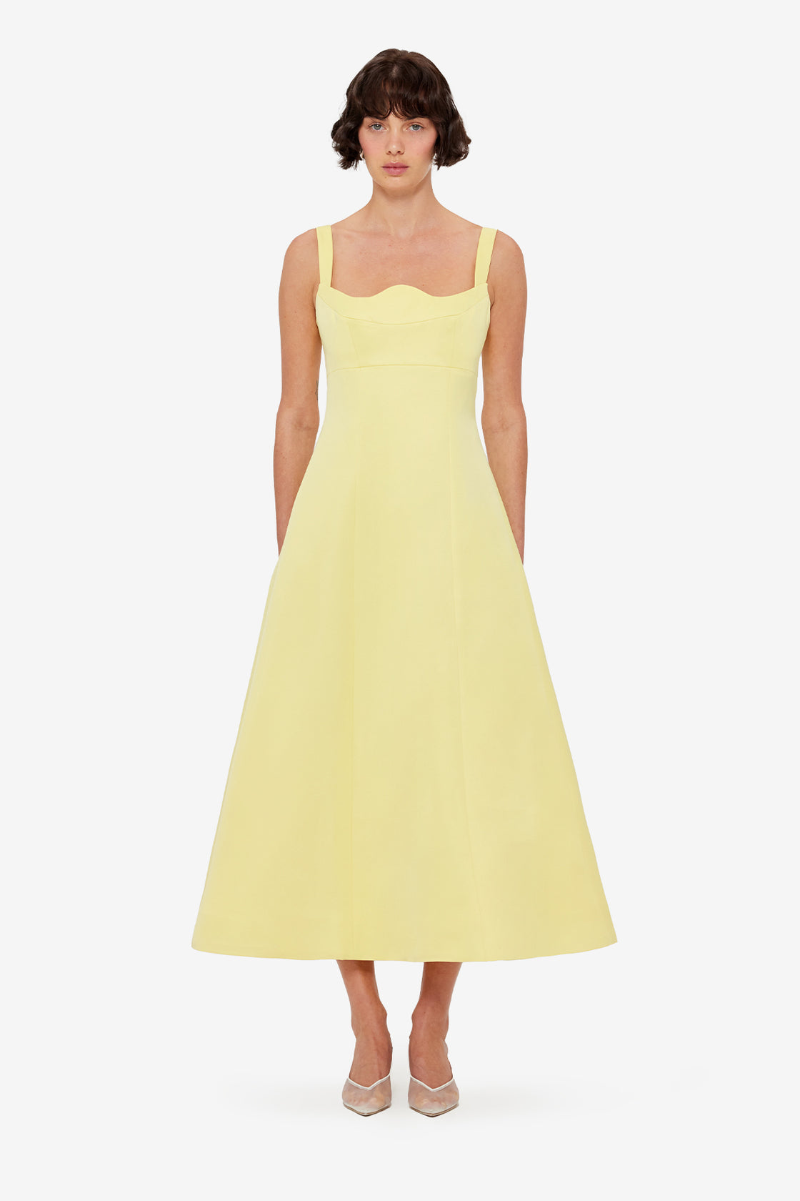 Odette Midi Dress - Sorbet Yellow LEO LIN Odette Midi Dress - Sorbet Yellow LEO LIN