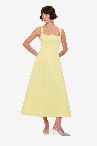 Exclusive LEO LIN Odette Midi Dress - Sorbet Yellow
