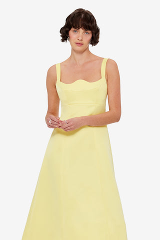 Exclusive LEO LIN Odette Midi Dress - Sorbet Yellow