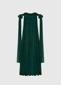 Exclusive Leo Lin Camilla Draped Floor Length Dress - Emerald