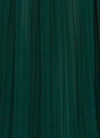 Exclusive Leo Lin Camilla Draped Floor Length Dress - Emerald