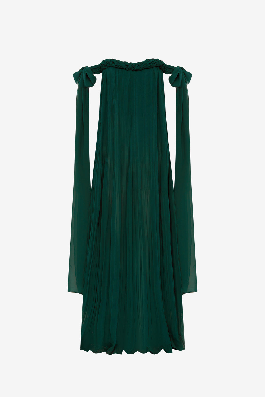 Exclusive LEO LIN Camilla Draped Floor Length Dress - Emerald