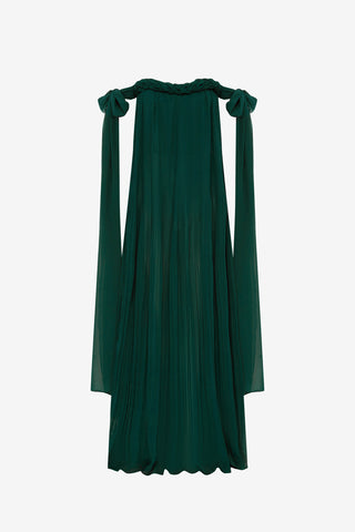 Exclusive LEO LIN Camilla Draped Floor Length Dress - Emerald