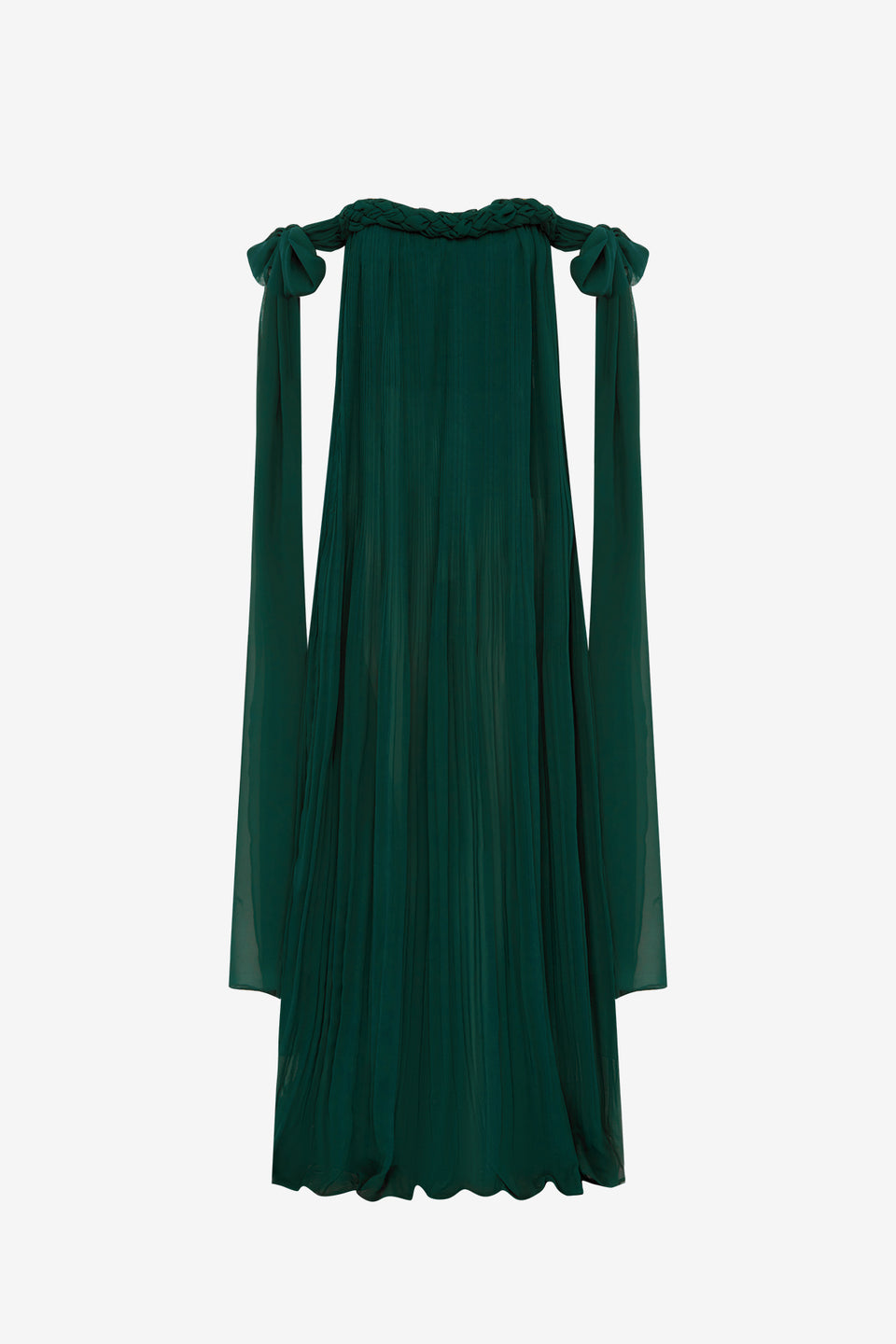 Exclusive LEO LIN Camilla Draped Floor Length Dress - Emerald