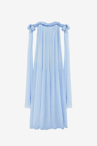 Exclusive LEO LIN Camilla Draped Floor Length Dress - Sky Blue