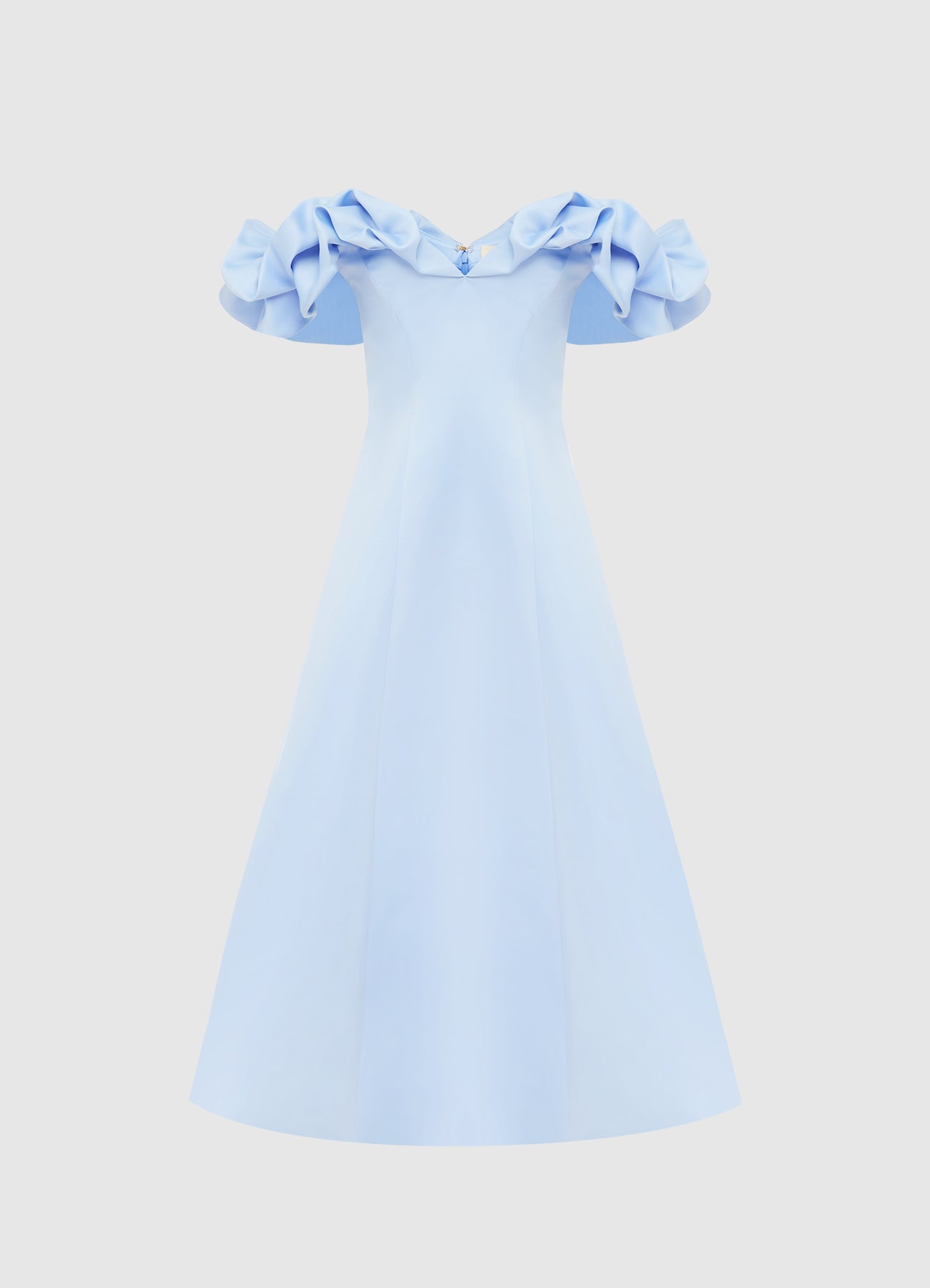 Annie Off Shoulder Frill Midi Dress Sky Blue LEO LIN